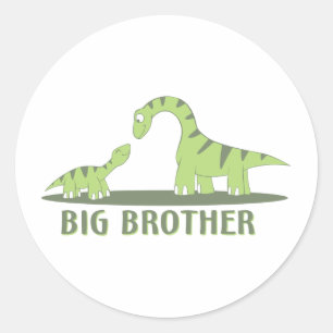 Sticker Rond Cool Big Brother Shirt - Thème Dinosaur