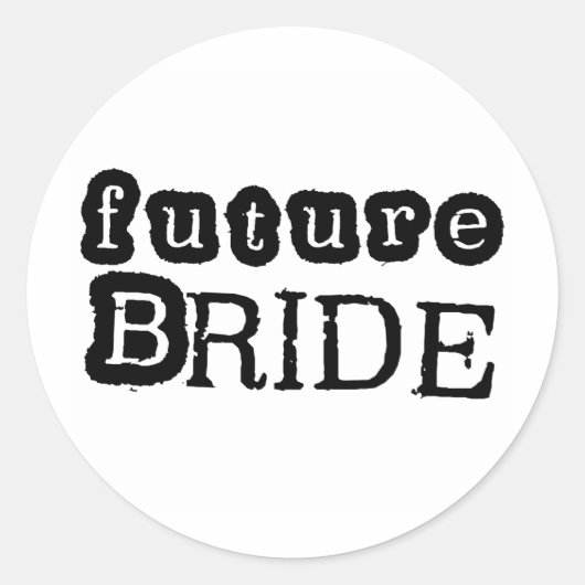 Sticker Rond Cool Black Text Futur Mariée (Devant)