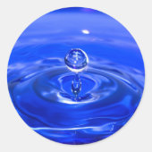 Sticker Rond Cool Bleu gouttelette d'eau (Devant)