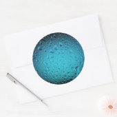 Sticker Rond Cool Bleu gouttes d'eau (Enveloppe)