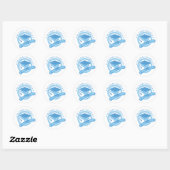 Sticker Rond Cool Blue Valedictorian Graduation Cadeau (Feuille)