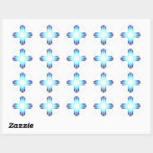 Sticker Rond Cool Blue Zia (Feuille)