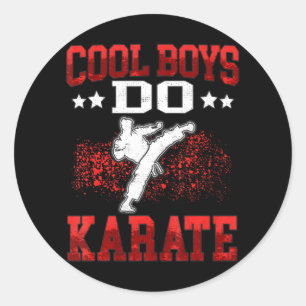 Sticker Rond Cool Boys do Karate Karateka Arts martiaux asiatiq