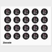 Sticker Rond Cool Breast Cancer Survivor (Feuille)