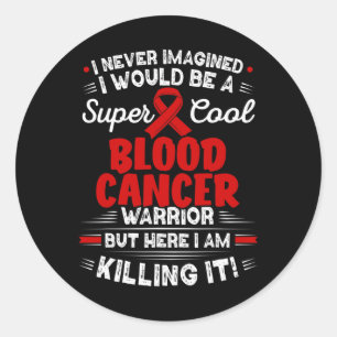 Sticker Rond Cool Cancer du sang Guerrier Sensibilisation au ca