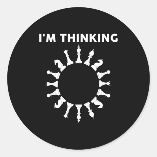 Sticker Rond Cool Chess Art For Men Women Kids Chess Player Che (Devant)