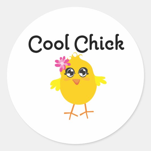 Sticker Rond Cool Chick (Devant)