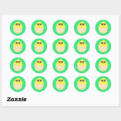Sticker Rond Cool Chick funky Pâques jaune poussin (Feuille)
