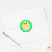 Sticker Rond Cool Chick funky Pâques jaune poussin (Enveloppe)