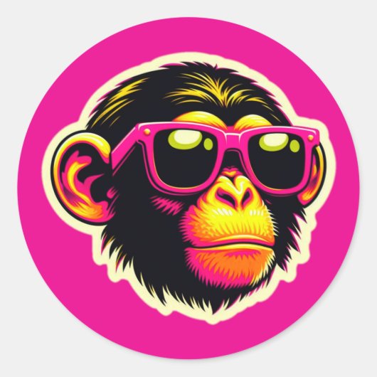 STICKER ROND COOL CHIMP 2 (Devant)