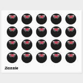 Sticker Rond Cool Classic Funny Skeleton Mains Coeur - Valentin (Feuille)