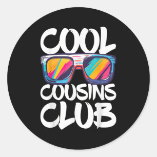 Sticker Rond Cool Club Cousins Shirt Boy Girl Cousin Crew Match