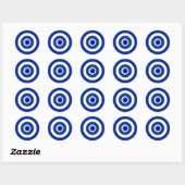 Sticker Rond Cool Cobalt bleu grec Mandala Nazar mal oeil (Feuille)