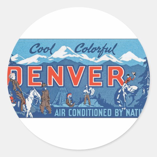 Sticker Rond Cool Colorful Denver (Devant)