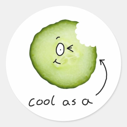 Sticker Rond cool comme collant de concombre (Devant)