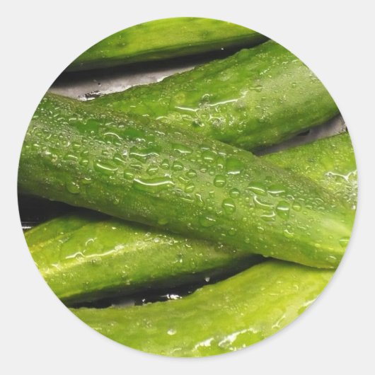 Sticker Rond cool comme concombre (Devant)