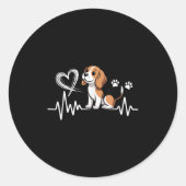 Sticker Rond Cool Conception Beagle Pour Hommes Femmes Propriét (Devant)