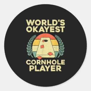 Sticker Rond Cool Cornhole Design Corn Hole Cornhole Joueur