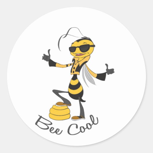 Sticker Rond Cool d'abeilles (Devant)