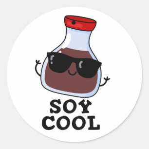 Sticker Rond Cool de soja Funny Soy Sauce Pun