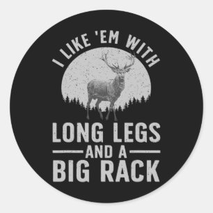 Sticker Rond Cool Deer Chasse Art Pour Hommes Femmes Chasse Wil