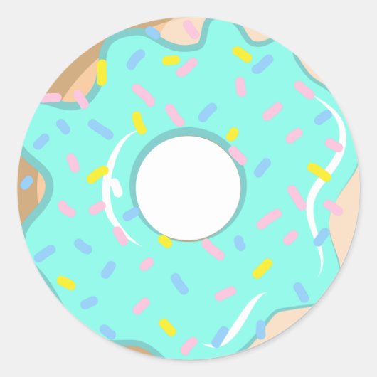 Sticker rond cool doughnut sucré (Devant)