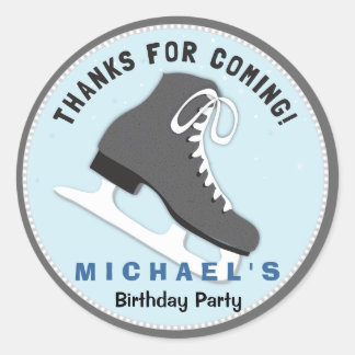 Sticker Rond Cool Dudes Patinage de glace Anniversaire Merci St