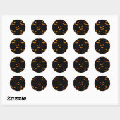 Sticker Rond Cool effrayant Jack O'Lantern visage motif d'Hallo (Feuille)