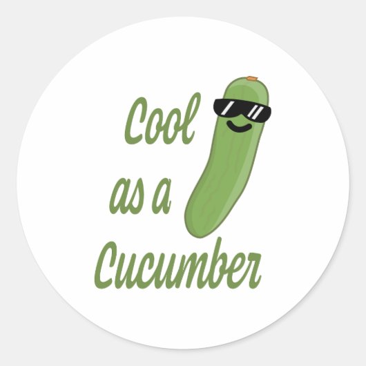 Sticker Rond Cool en Concombre ! Carton en concombre (Devant)