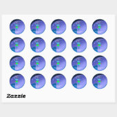 Sticker Rond Cool Enfants Robot Apprendre de la lecture Carnet (Feuille)