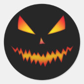 Sticker Rond Cool et effrayant Jack O'Lantern visage Halloween (Devant)