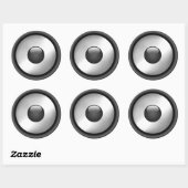 Sticker Rond Cool et fun Musique Conception du haut-parleur (Feuille)