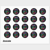 Sticker Rond Cool Filles Nettoyage Nettoyage Ménage Femmes Enfa (Feuille)