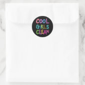 Sticker Rond Cool Filles Nettoyage Nettoyage Ménage Femmes Enfa (Sac)