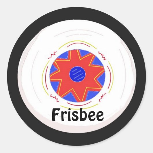 Sticker Rond Cool Frisbee Design (Devant)