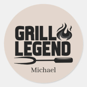 Sticker Rond Cool grill legende ajouter nom mot art