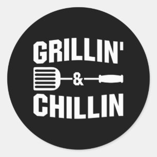 Sticker Rond Cool Grillin Chillin