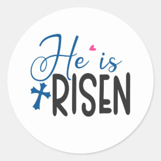 Sticker Rond Cool Jesus Risen word art Easter 