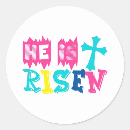 Sticker Rond Cool Jesus Risen word art Easter (Devant)