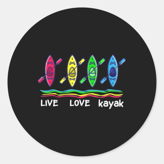 Sticker Rond Cool Kayaks for Outdoor Funny Kayaking Boating (Devant)