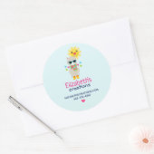 Sticker Rond Cool Llama et souriant Kawaii Sun Business (Enveloppe)