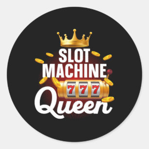 Sticker Rond Cool Machine à sous Queen Art Pour Femmes Girls Ca