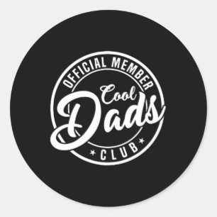 Sticker Rond Cool membre Dads Club 2 Side Funny Fête des pères