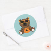 Sticker Rond Cool mignon Halloween lunettes de soleil et citrou (Enveloppe)