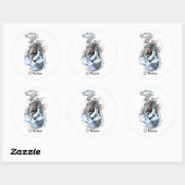 Sticker Rond Cool Moyen Age Eau vert Dragon tatouage (Feuille)
