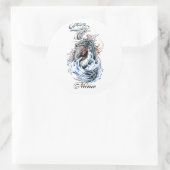 Sticker Rond Cool Moyen Age Eau vert Dragon tatouage (Sac)