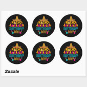 Sticker Rond cool Nacho moyenne Anniversaire garçon (Feuille)