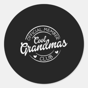 Sticker Rond Cool officiel Grandmas Club Pocket Mère