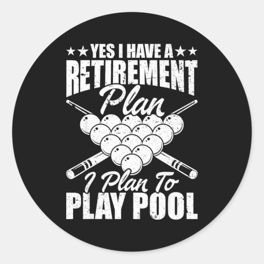 Sticker Rond Cool Ol Design For Men Women Billiards Lover Ol Pl (Devant)