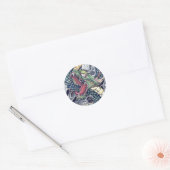 Sticker Rond Cool oriental dragon god tatouage (Enveloppe)